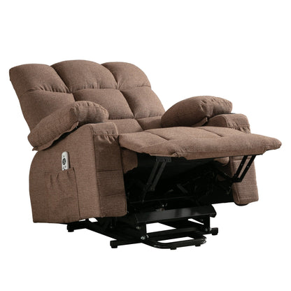 Fauteuil inclinable électrique à position infinie, canapé simple en tissu avec chauffage et massage, poche latérale, port de charge USB