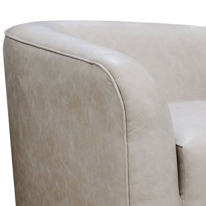 Canapé Ino, polyester gris, coussins en mousse, piètement en pin massif, 223 cm