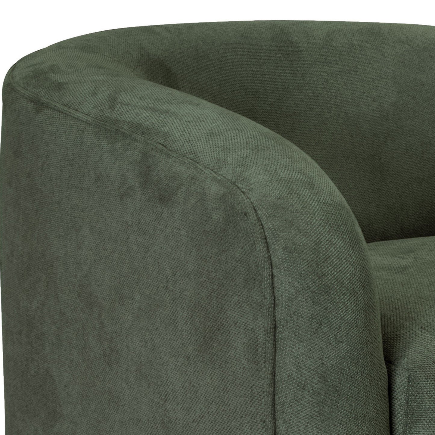 Canapé Ino, polyester vert olive, coussins en mousse, pin massif, 223 cm