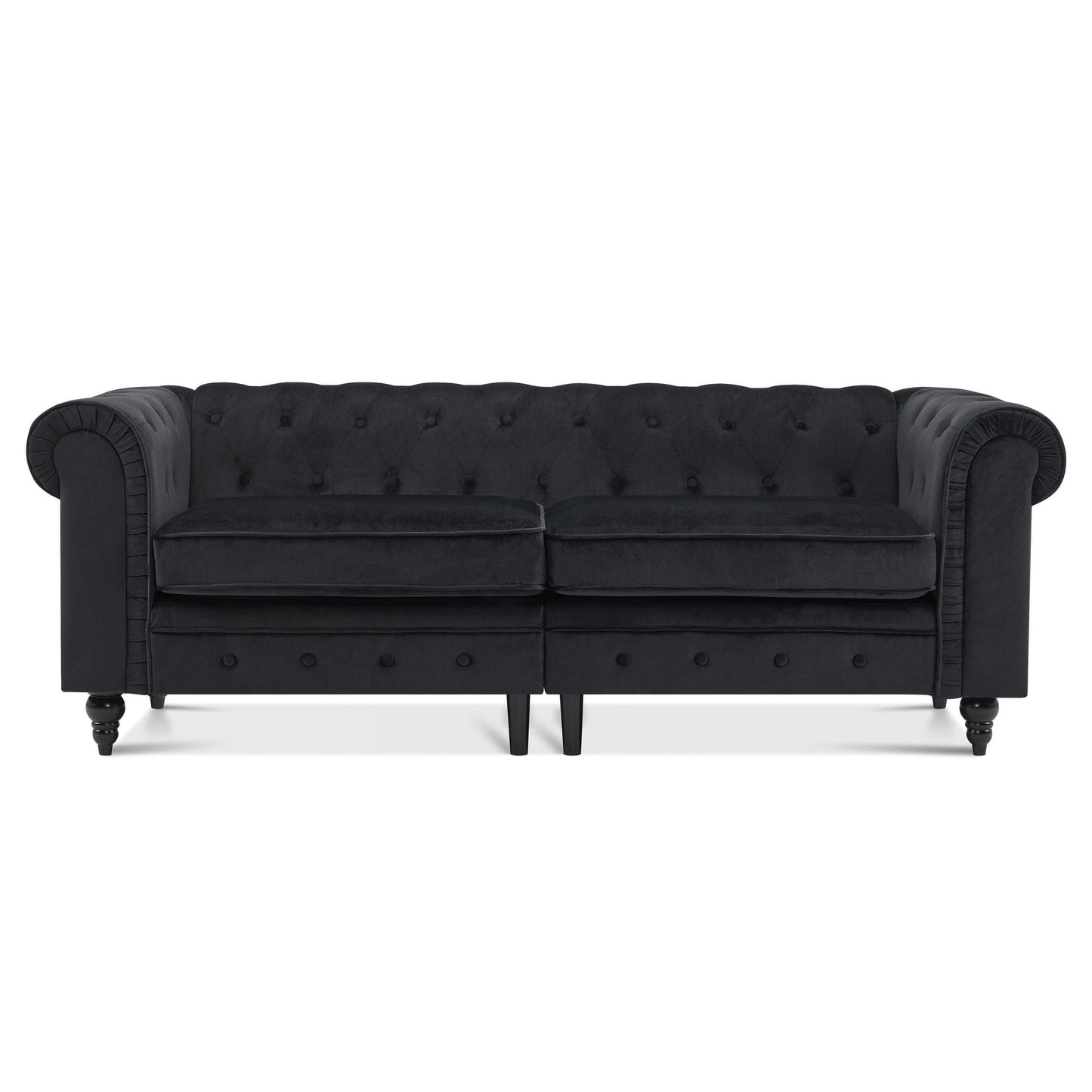 Petit canapé de bureau Ivinta, canapé Chesterfield capitonné en velours, canapé vintage du milieu du siècle