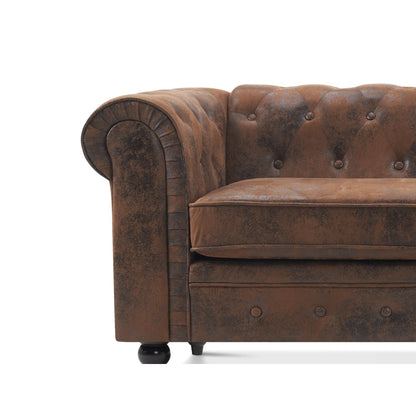 Petit canapé de bureau Ivinta, canapé Chesterfield capitonné en velours, canapé vintage du milieu du siècle