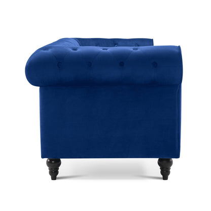 Petit canapé de bureau Ivinta, canapé Chesterfield capitonné en velours, canapé vintage du milieu du siècle