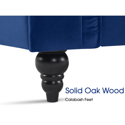 Petit canapé de bureau Ivinta, canapé Chesterfield capitonné en velours, canapé vintage du milieu du siècle