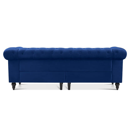 Petit canapé de bureau Ivinta, canapé Chesterfield capitonné en velours, canapé vintage du milieu du siècle