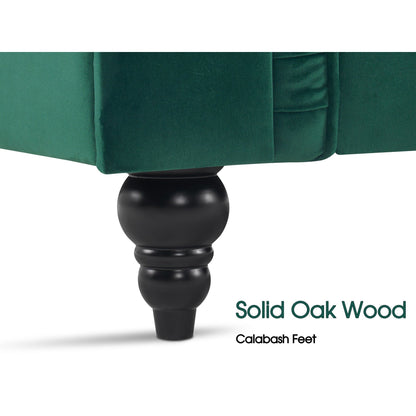 Petit canapé de bureau Ivinta, canapé Chesterfield capitonné en velours, canapé vintage du milieu du siècle