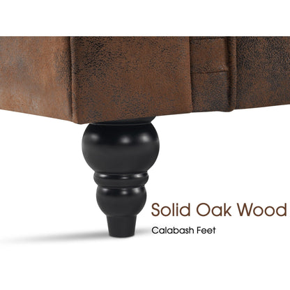 Petit canapé de bureau Ivinta, canapé Chesterfield capitonné en velours, canapé vintage du milieu du siècle