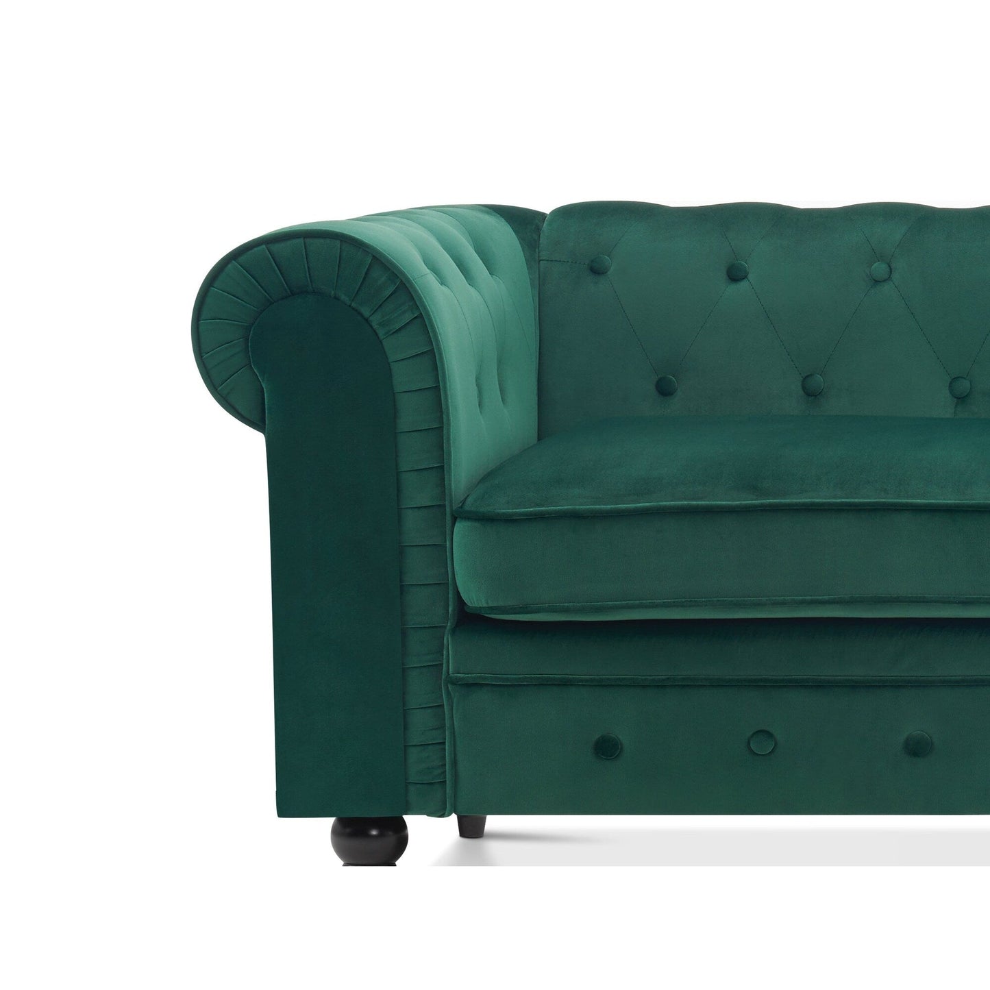 Petit canapé de bureau Ivinta, canapé Chesterfield capitonné en velours, canapé vintage du milieu du siècle