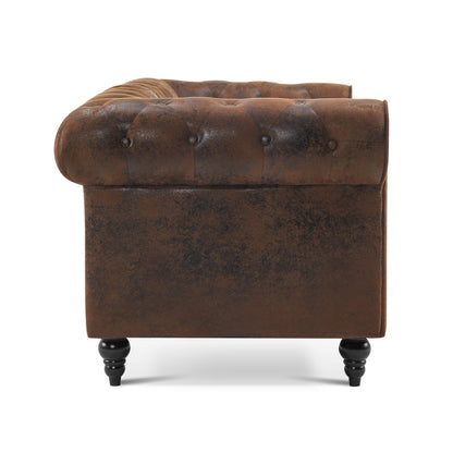 Petit canapé de bureau Ivinta, canapé Chesterfield capitonné en velours, canapé vintage du milieu du siècle
