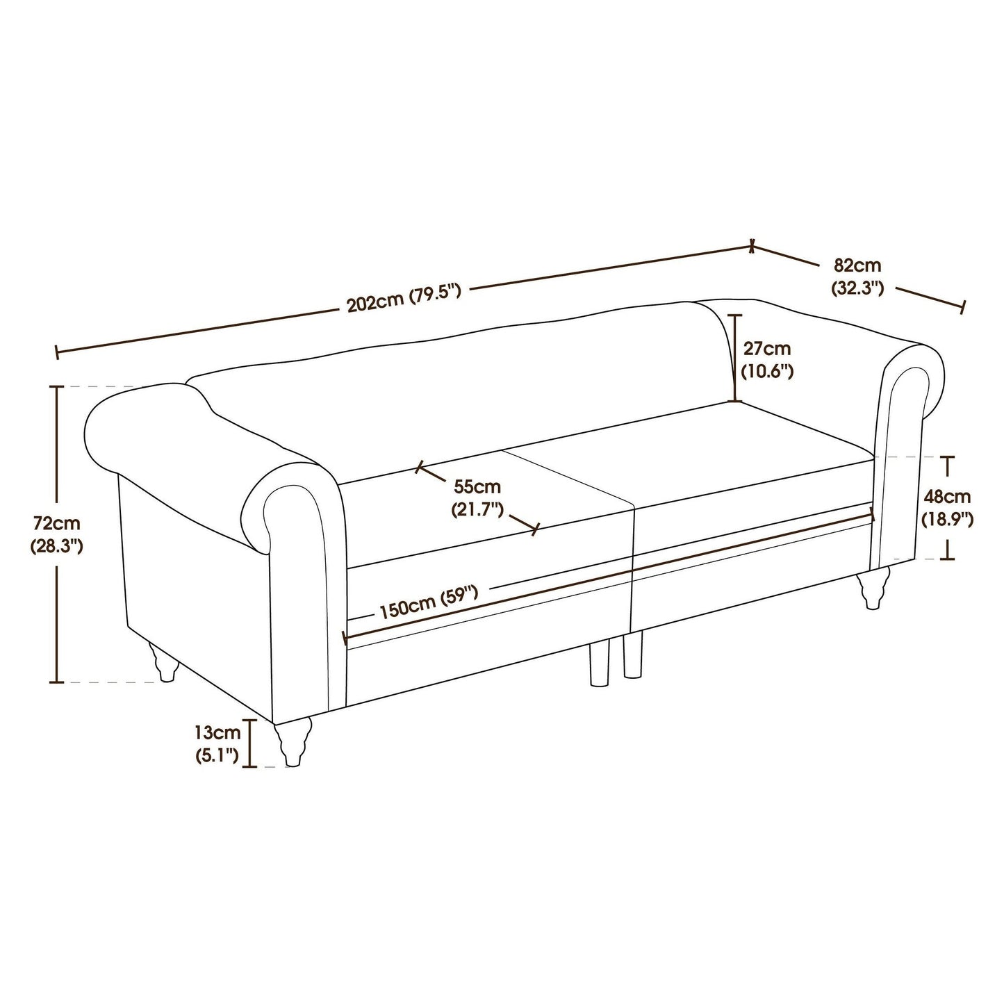 Petit canapé de bureau Ivinta, canapé Chesterfield capitonné en velours, canapé vintage du milieu du siècle