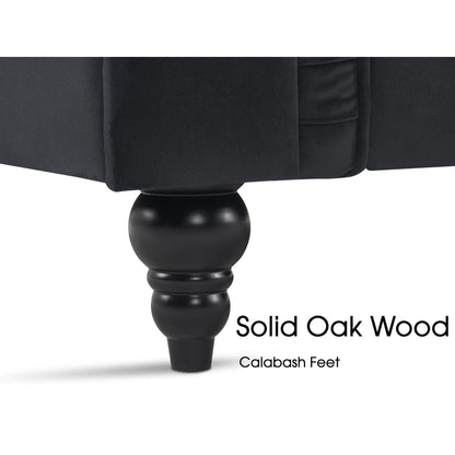 Petit canapé de bureau Ivinta, canapé Chesterfield capitonné en velours, canapé vintage du milieu du siècle