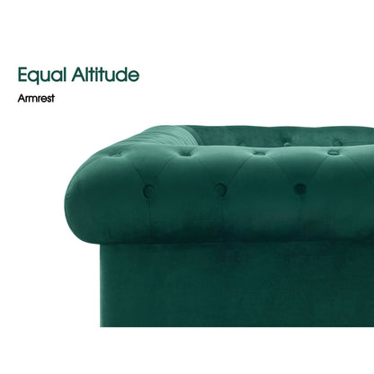 Petit canapé de bureau Ivinta, canapé Chesterfield capitonné en velours, canapé vintage du milieu du siècle