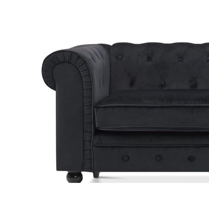 Petit canapé de bureau Ivinta, canapé Chesterfield capitonné en velours, canapé vintage du milieu du siècle