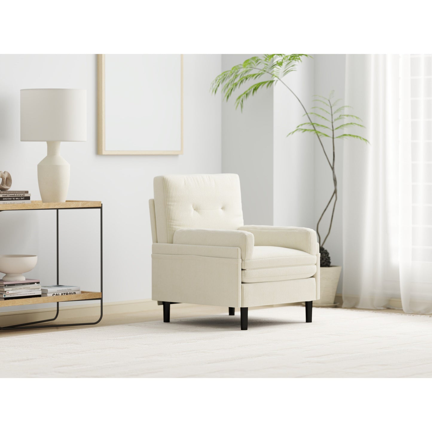 Canapé simple multifonction en velours côtelé Ivory 30.32, fauteuil convertible et lit d'appoint