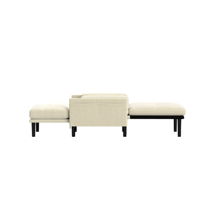 Canapé simple multifonction en velours côtelé Ivory 30.32, fauteuil convertible et lit d'appoint