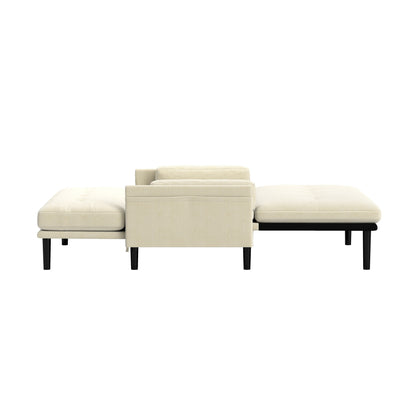 Canapé-causeuse multifonction réglable en velours côtelé Ivory 55.11, fauteuil convertible et lit d'appoint