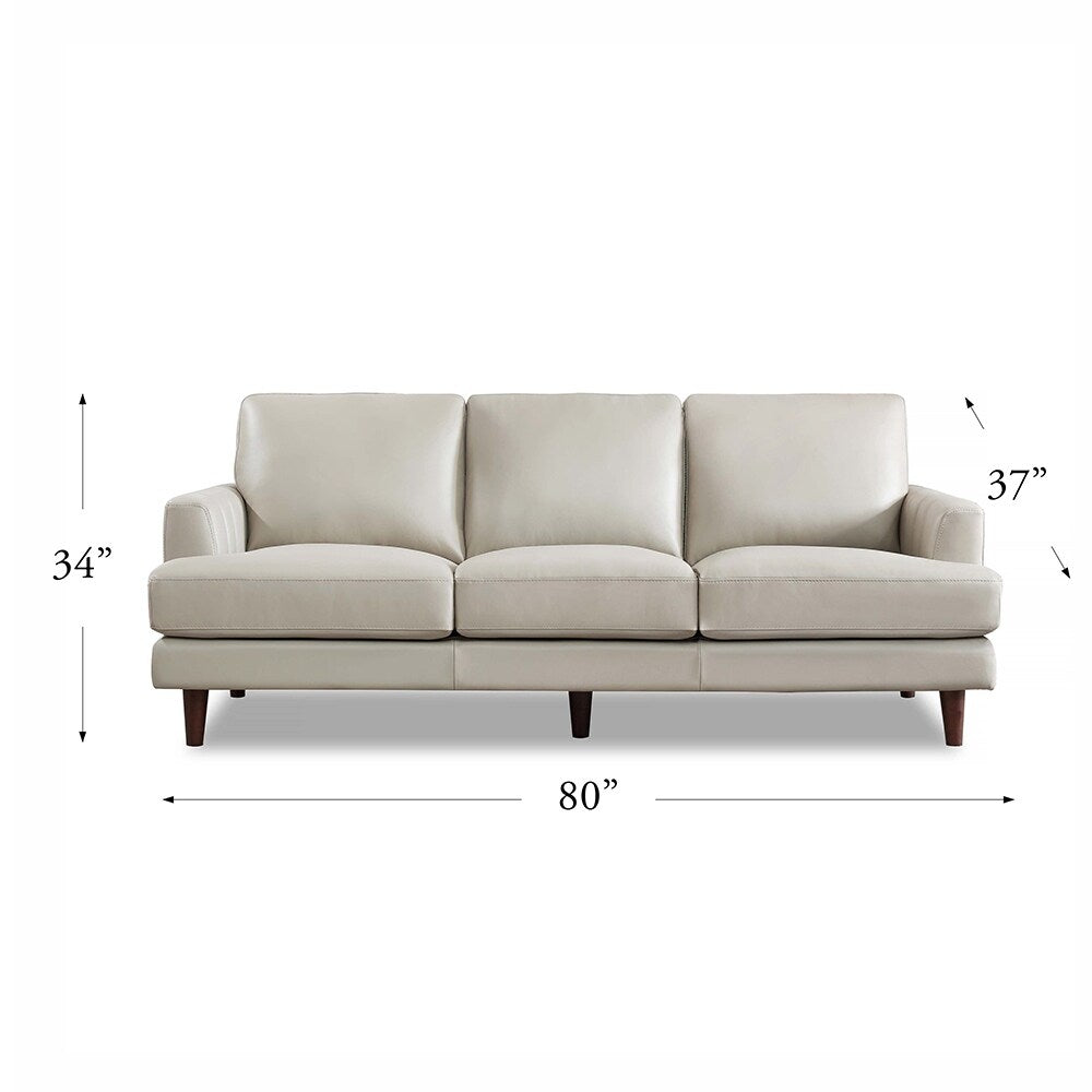 Canapé Cassia en cuir pleine fleur avec plumes, mousse à mémoire de forme et ressorts Ivy Living