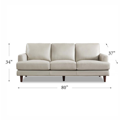 Canapé Cassia en cuir pleine fleur avec plumes, mousse à mémoire de forme et ressorts Ivy Living