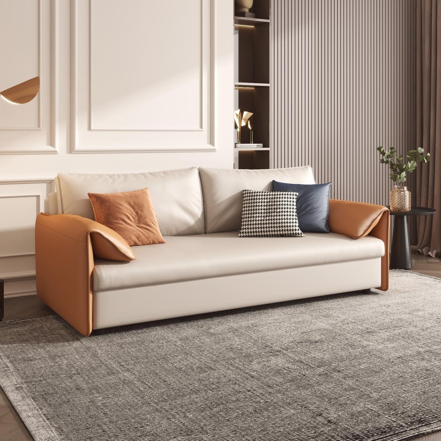 Canapé-lit en cuir végétalien JASIWAY 65,4''