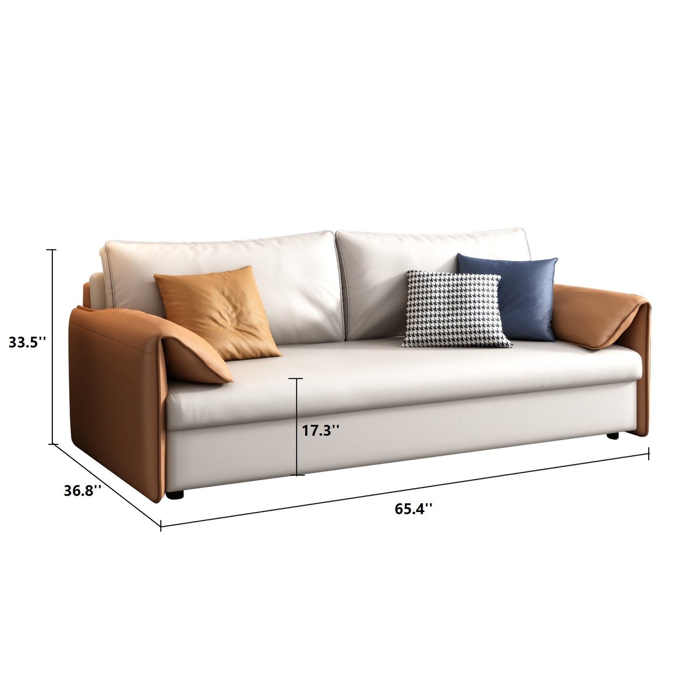 Canapé-lit en cuir végétalien JASIWAY 65,4''