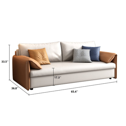 Canapé-lit en cuir végétalien JASIWAY 65,4''