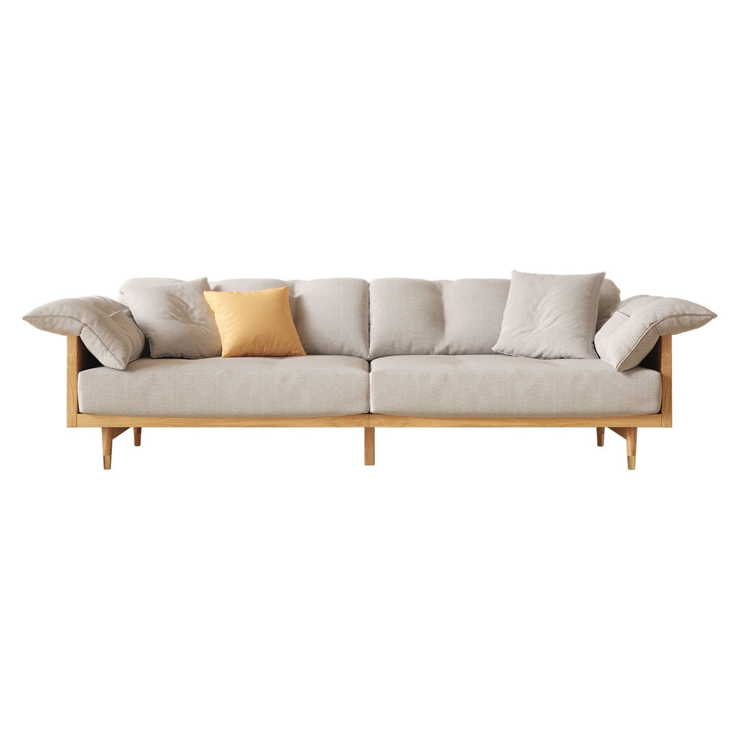 Canapé moderne 3 places rembourré en coton et lin JASIWAY