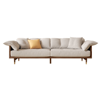 Canapé moderne 3 places rembourré en coton et lin JASIWAY