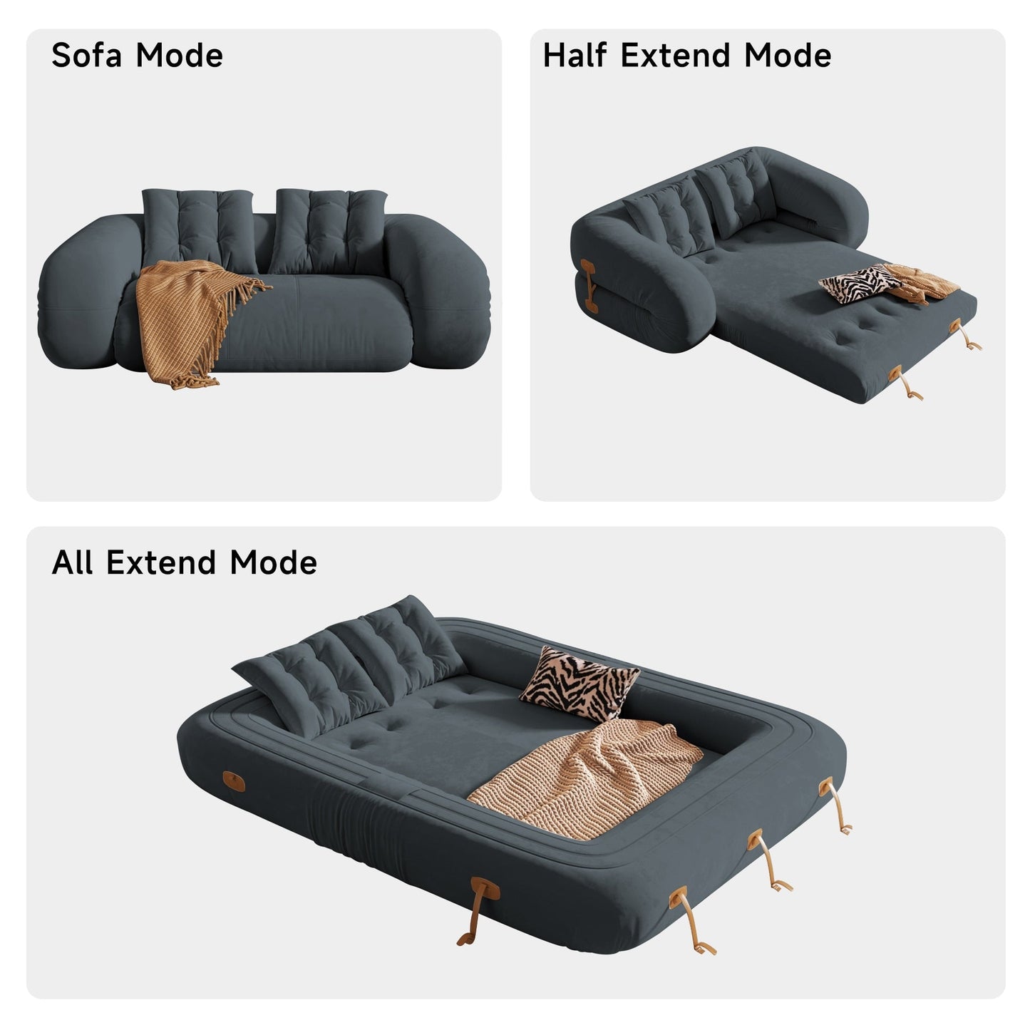 Canapé-lit convertible moderne JASIWAY, blanc