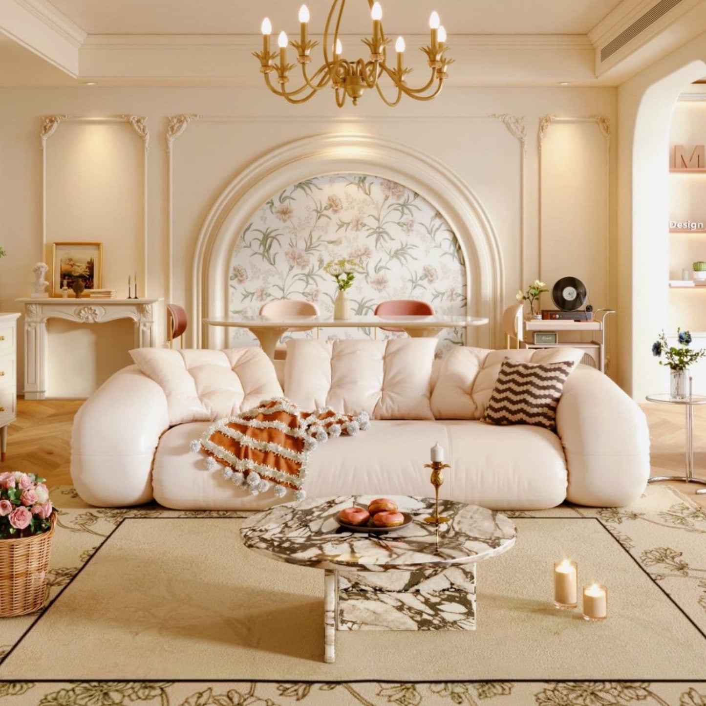 Canapé-lit convertible moderne JASIWAY, blanc