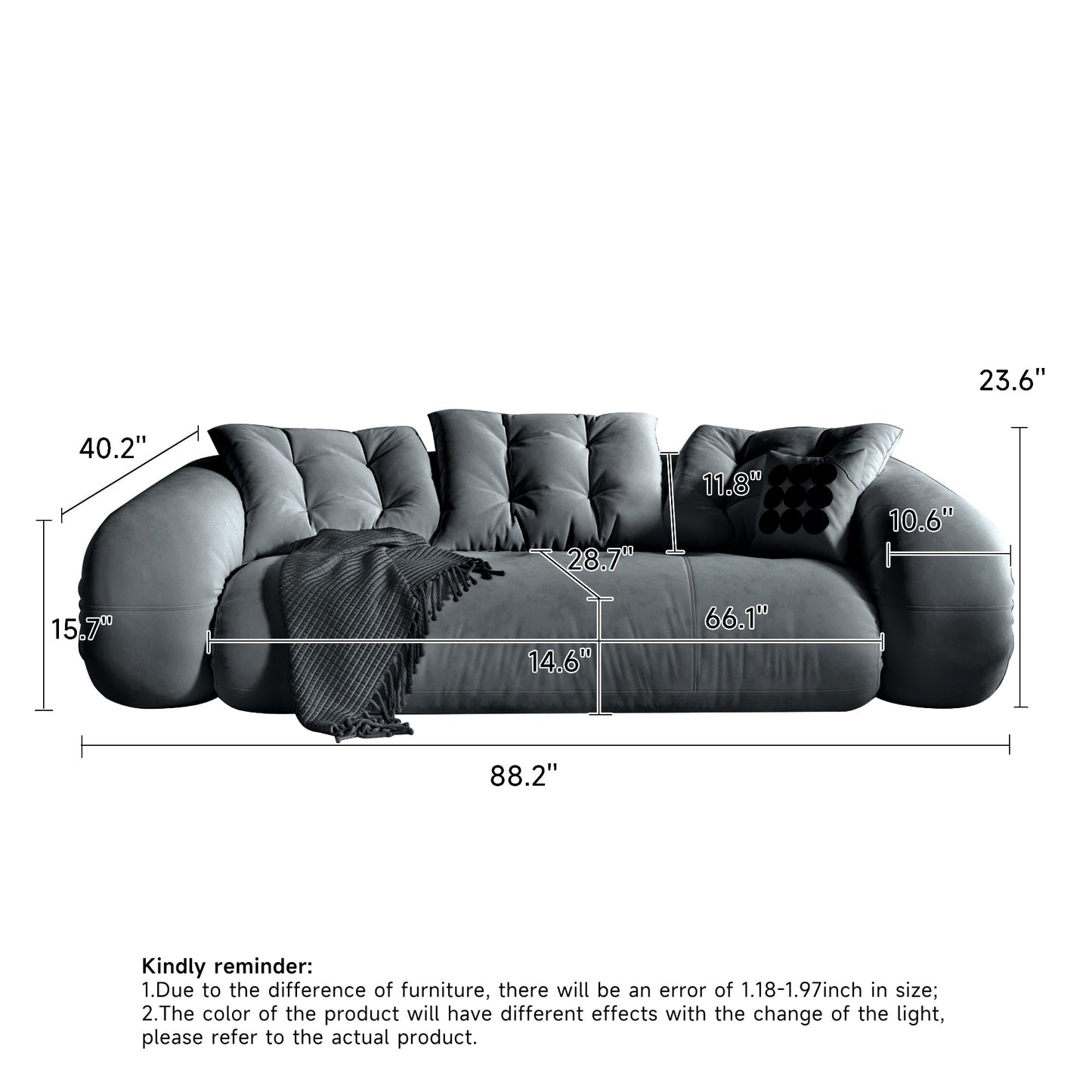Canapé-lit convertible moderne JASIWAY, blanc