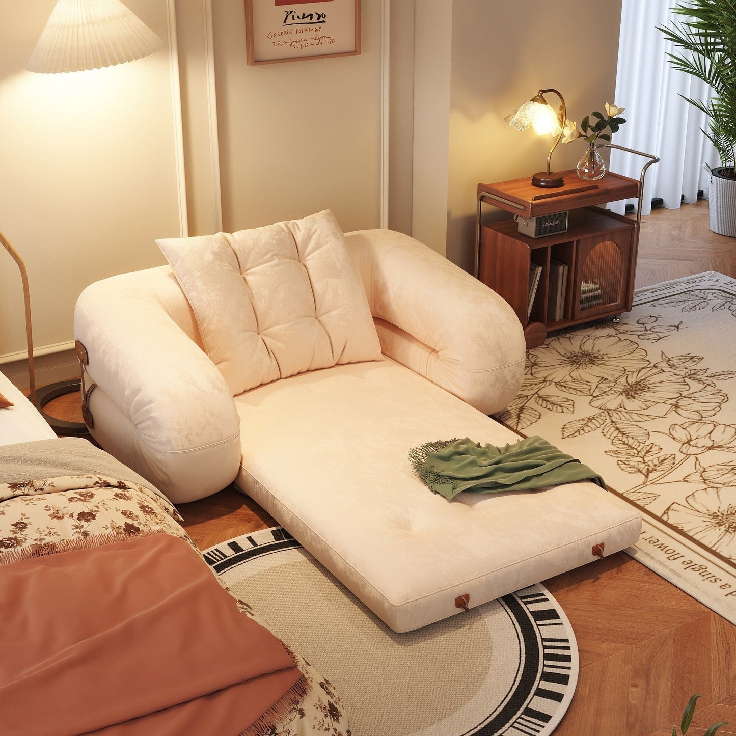 Canapé-lit convertible moderne JASIWAY, blanc