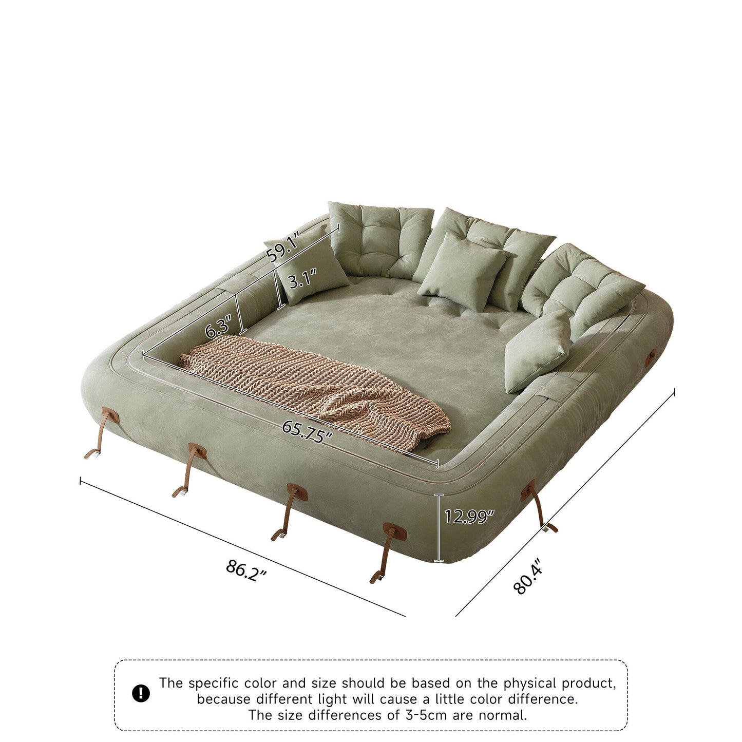 Canapé-lit convertible moderne JASIWAY, blanc