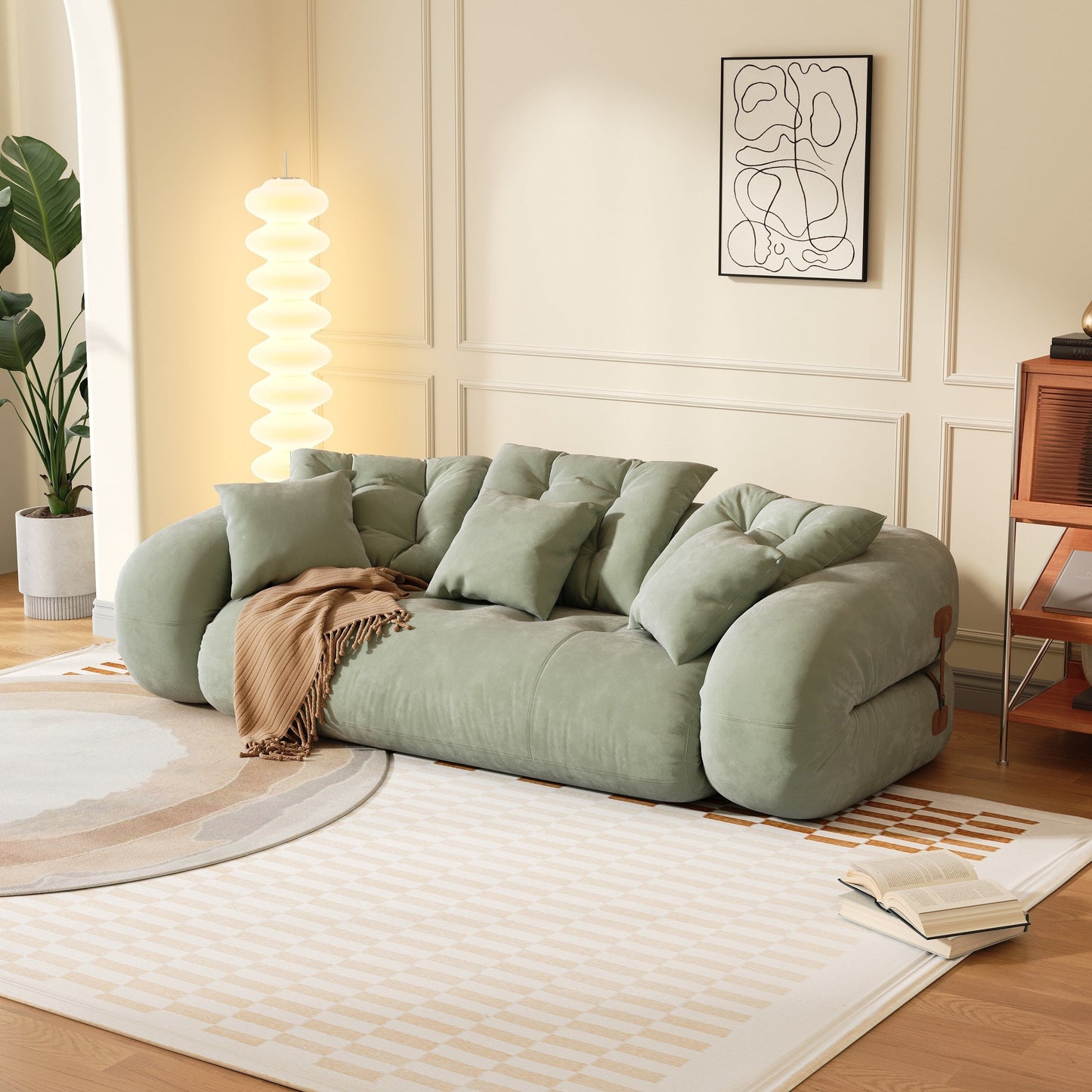 Canapé-lit convertible moderne JASIWAY, blanc