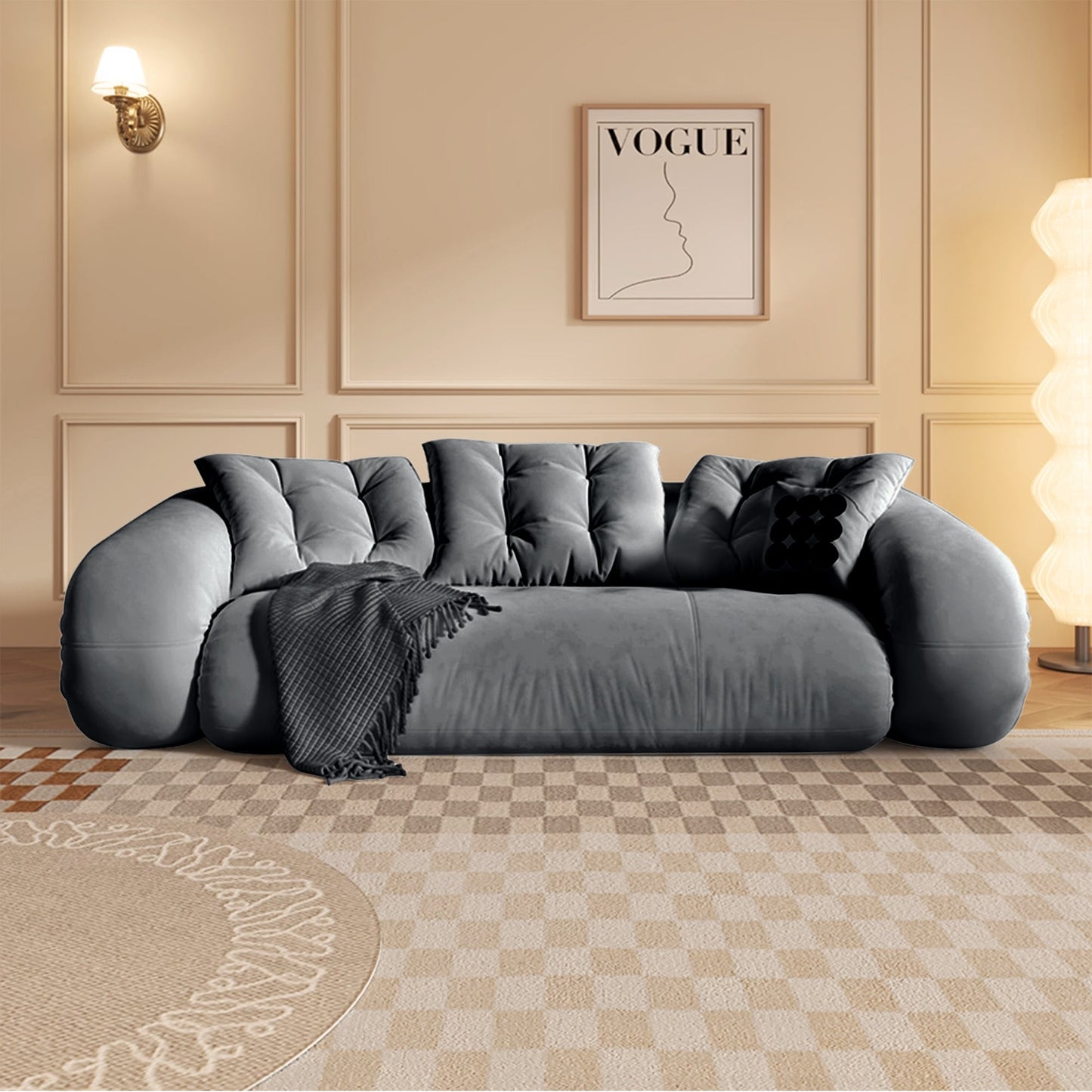 Canapé-lit convertible moderne JASIWAY, blanc