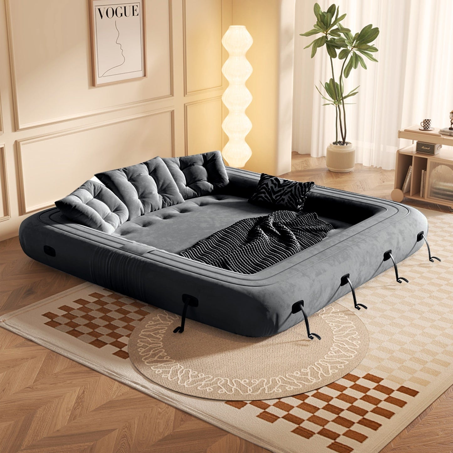 Canapé-lit convertible moderne JASIWAY, blanc