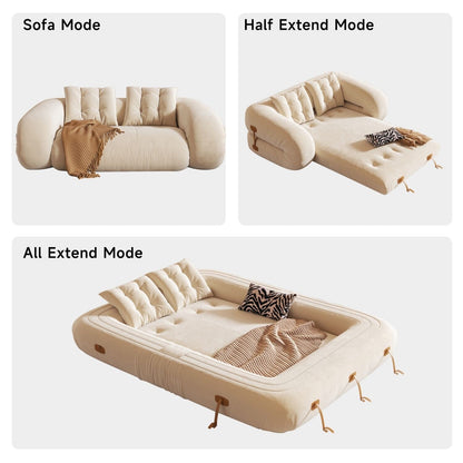 Canapé-lit convertible moderne JASIWAY, blanc