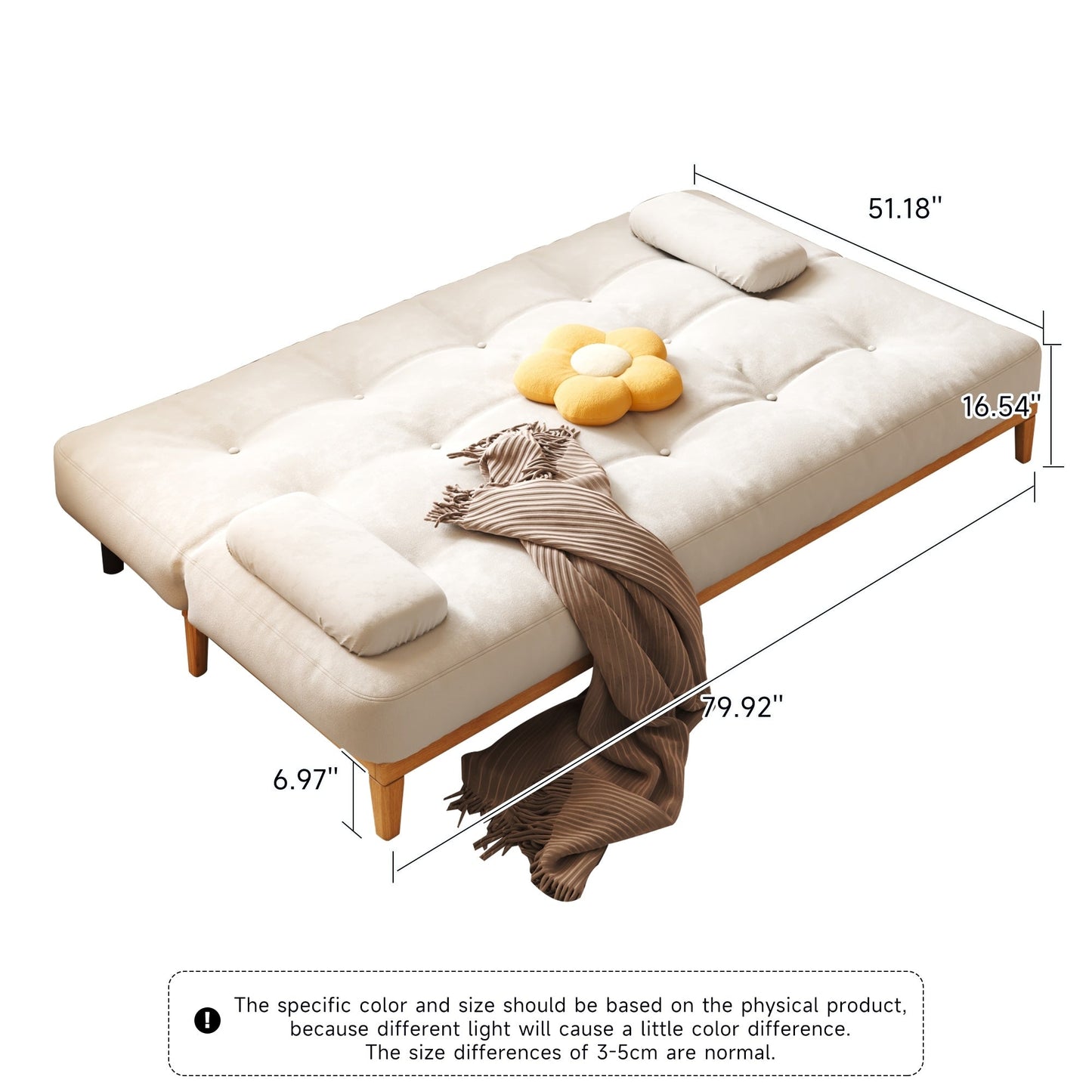 Canapé-lit moderne en bois massif JASIWAY