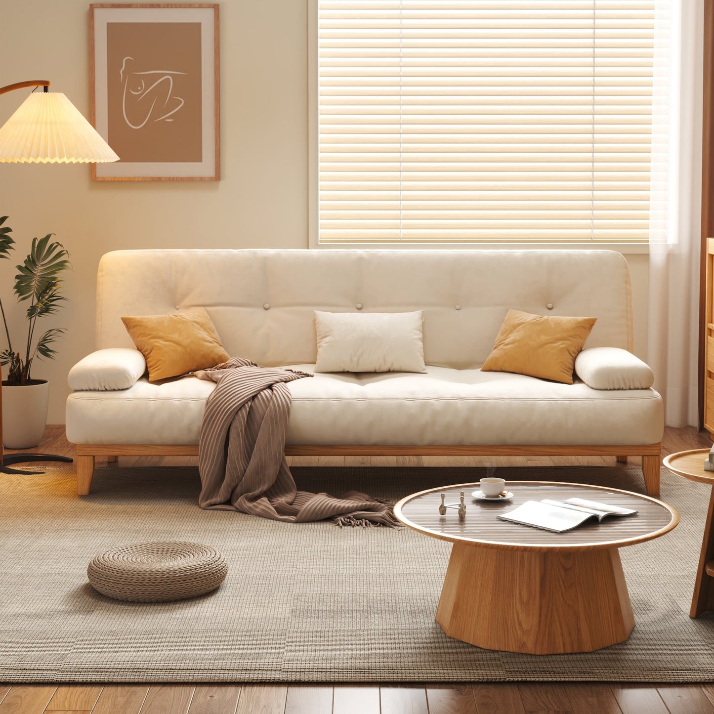 Canapé-lit moderne en bois massif JASIWAY