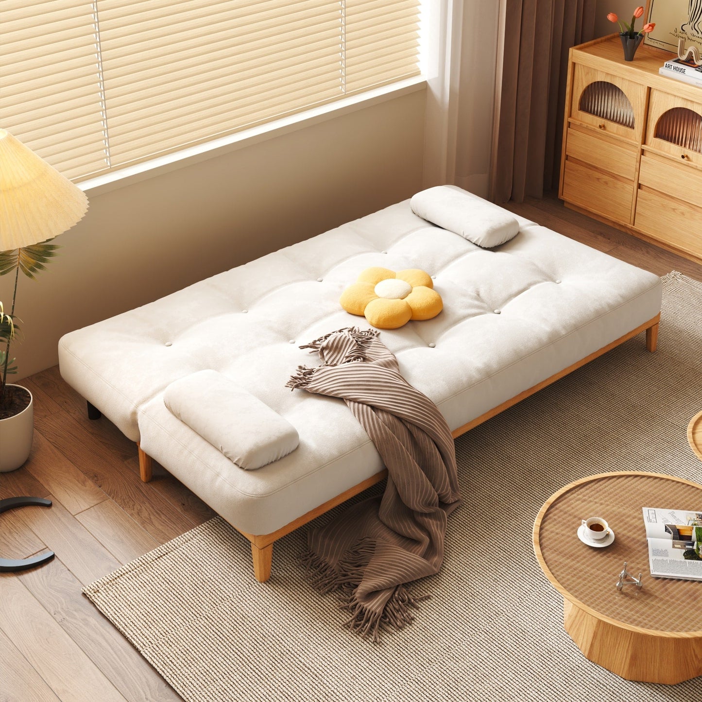 Canapé-lit moderne en bois massif JASIWAY