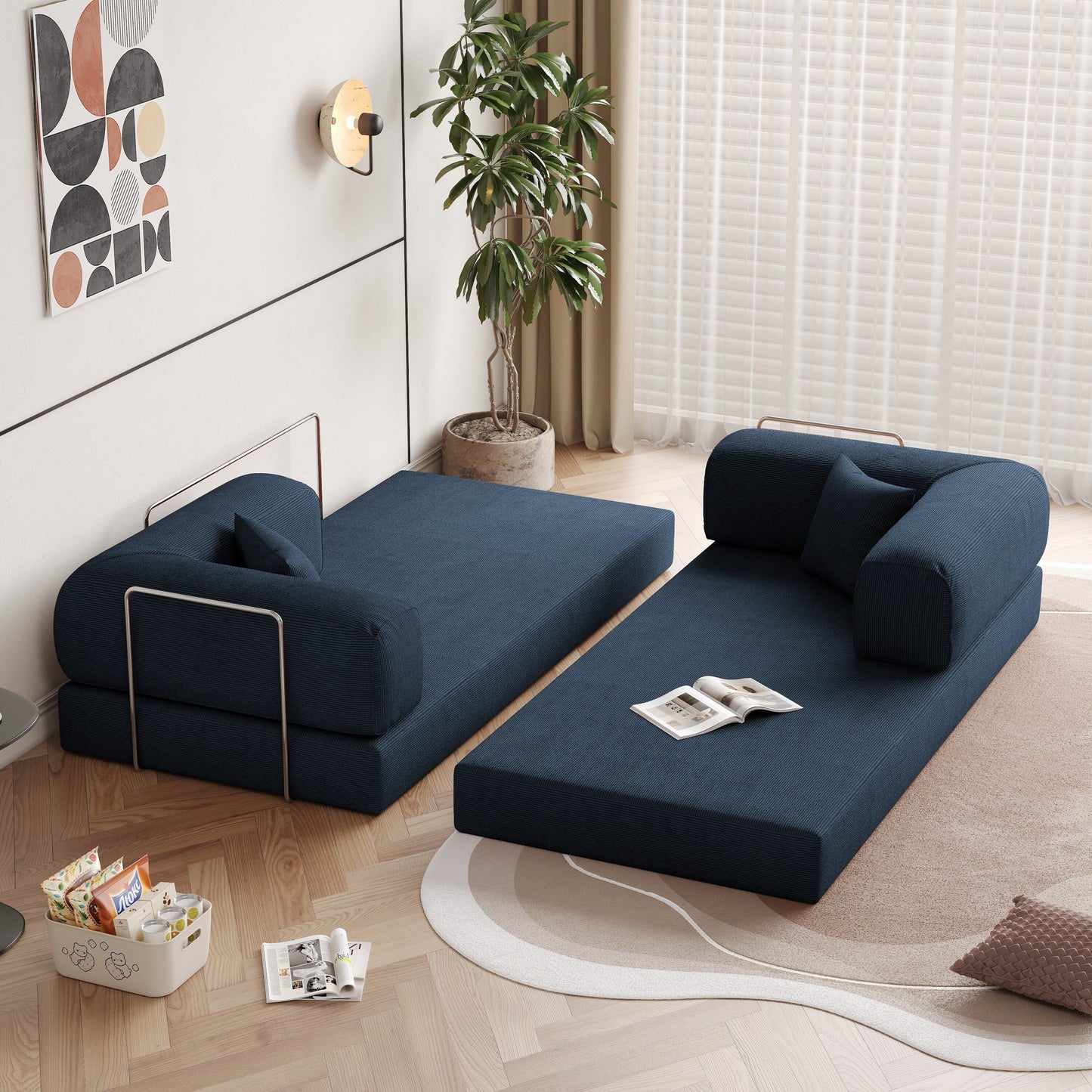 Canapé-lit convertible vintage moderne JASIWAY