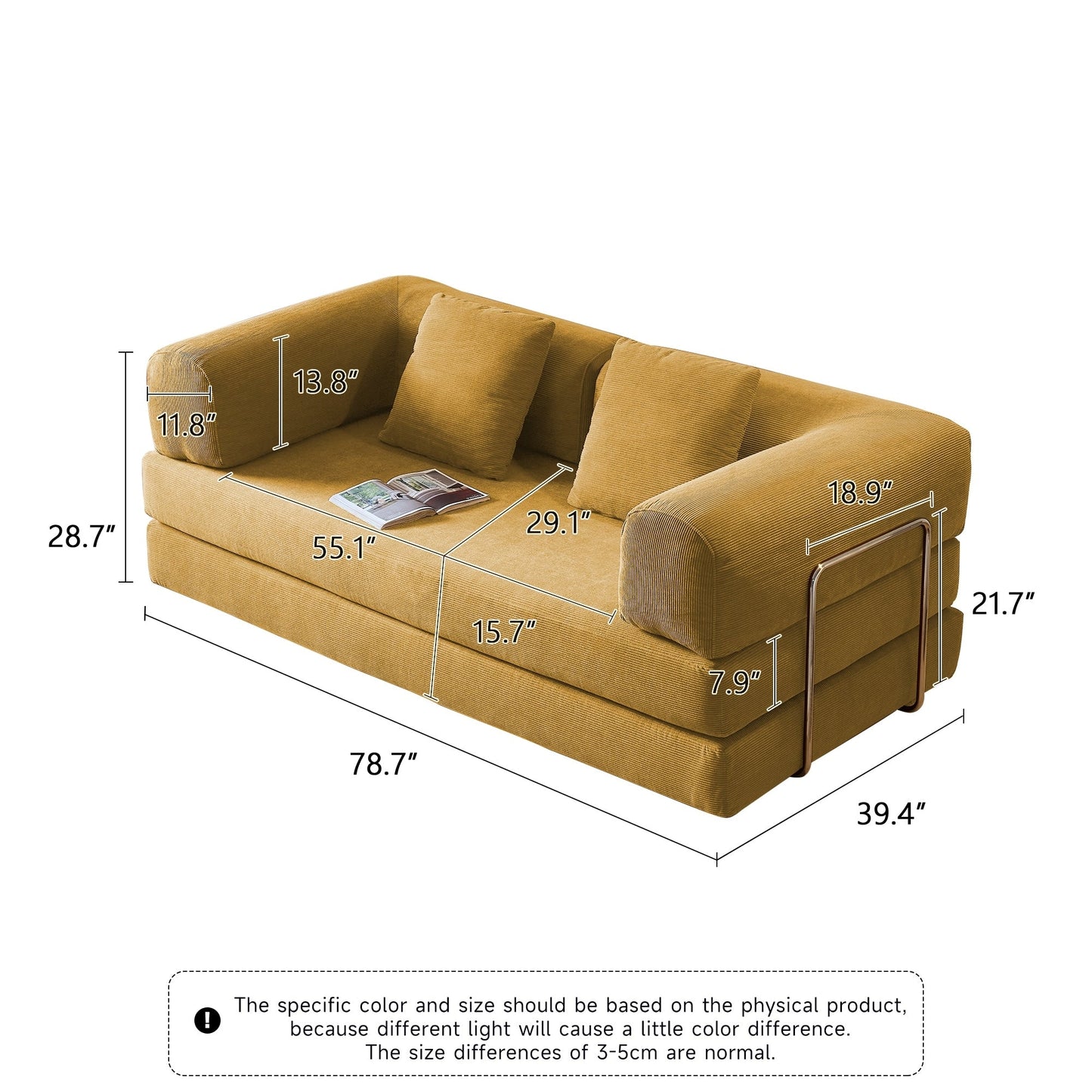 Canapé-lit convertible vintage moderne JASIWAY