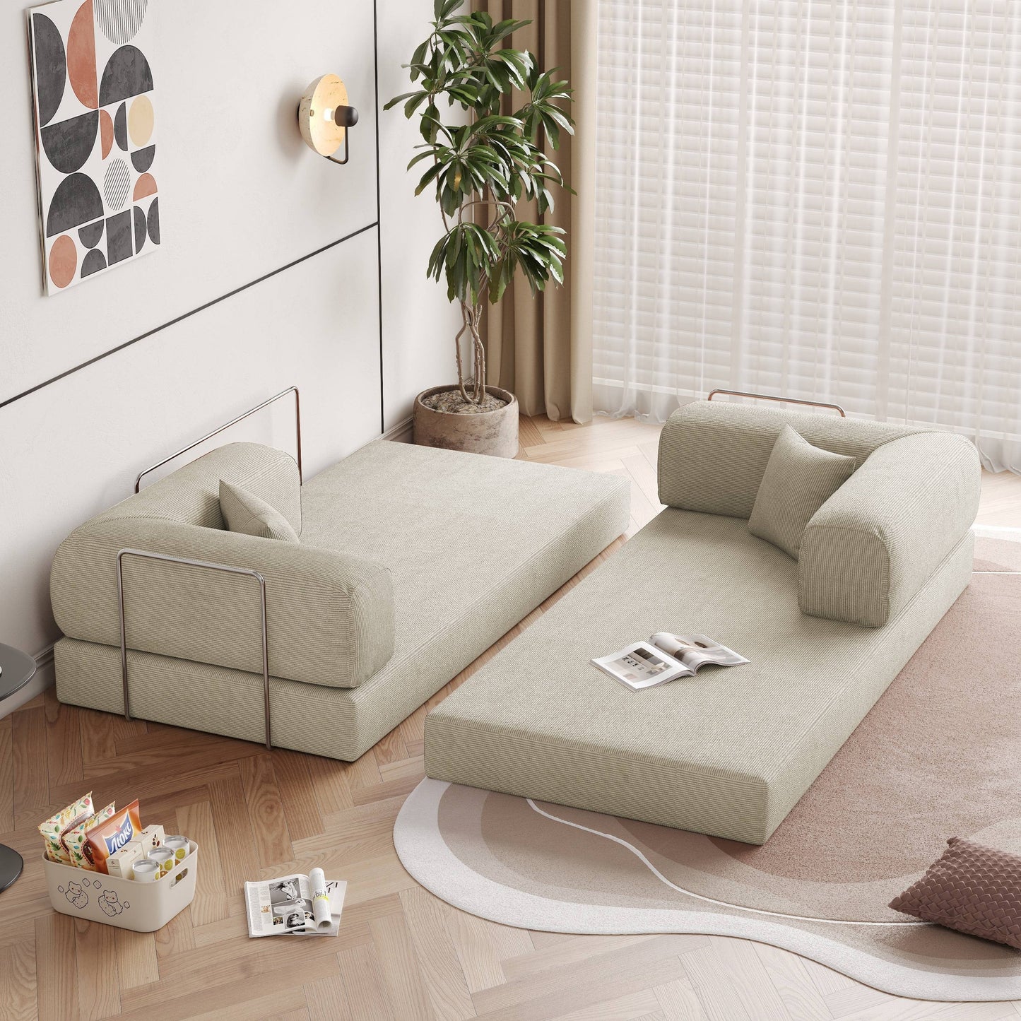 Canapé-lit convertible vintage moderne JASIWAY