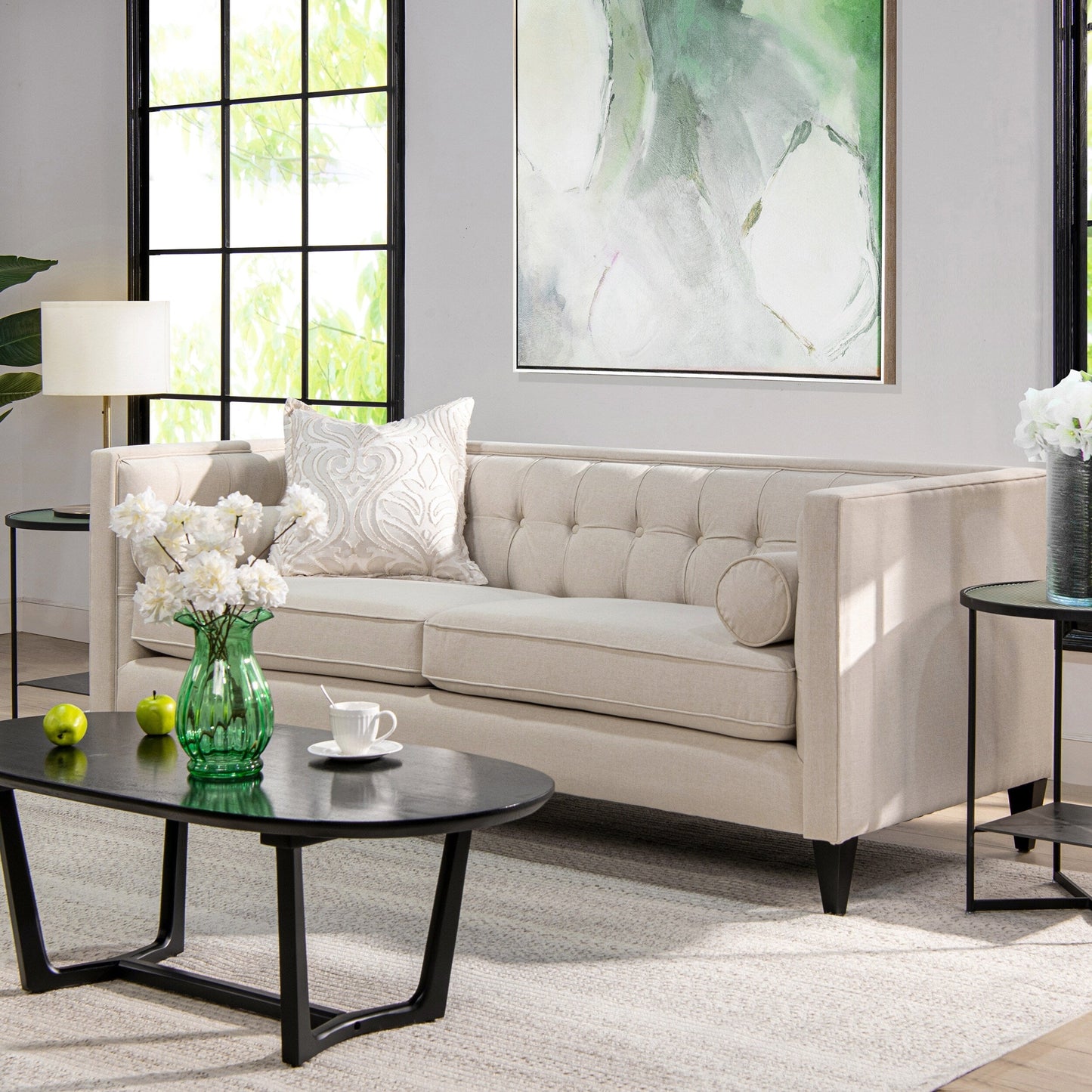 Canapé smoking moderne du milieu du siècle Jack 84 avec coussins traversins