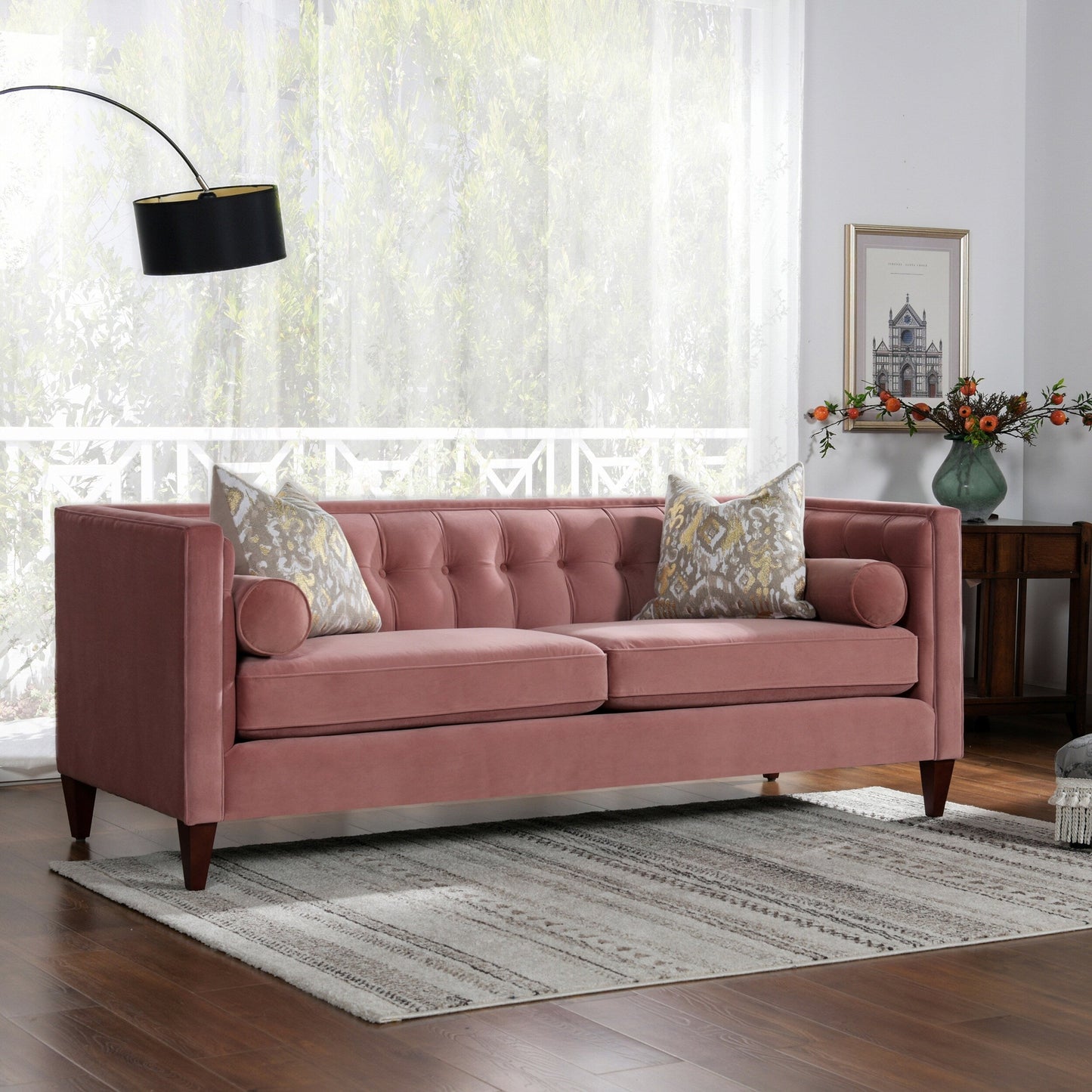 Canapé smoking moderne du milieu du siècle Jack 84 avec coussins traversins