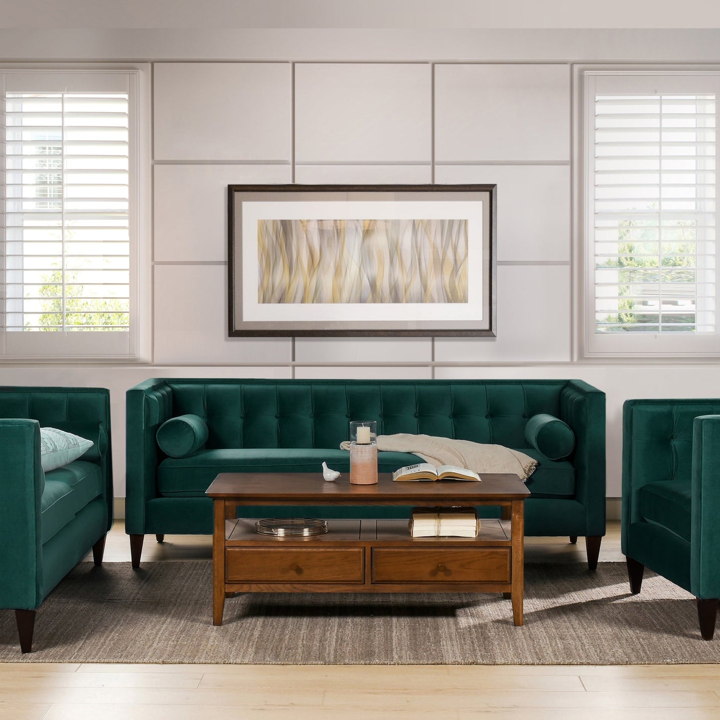 Canapé smoking moderne du milieu du siècle Jack 84 avec coussins traversins