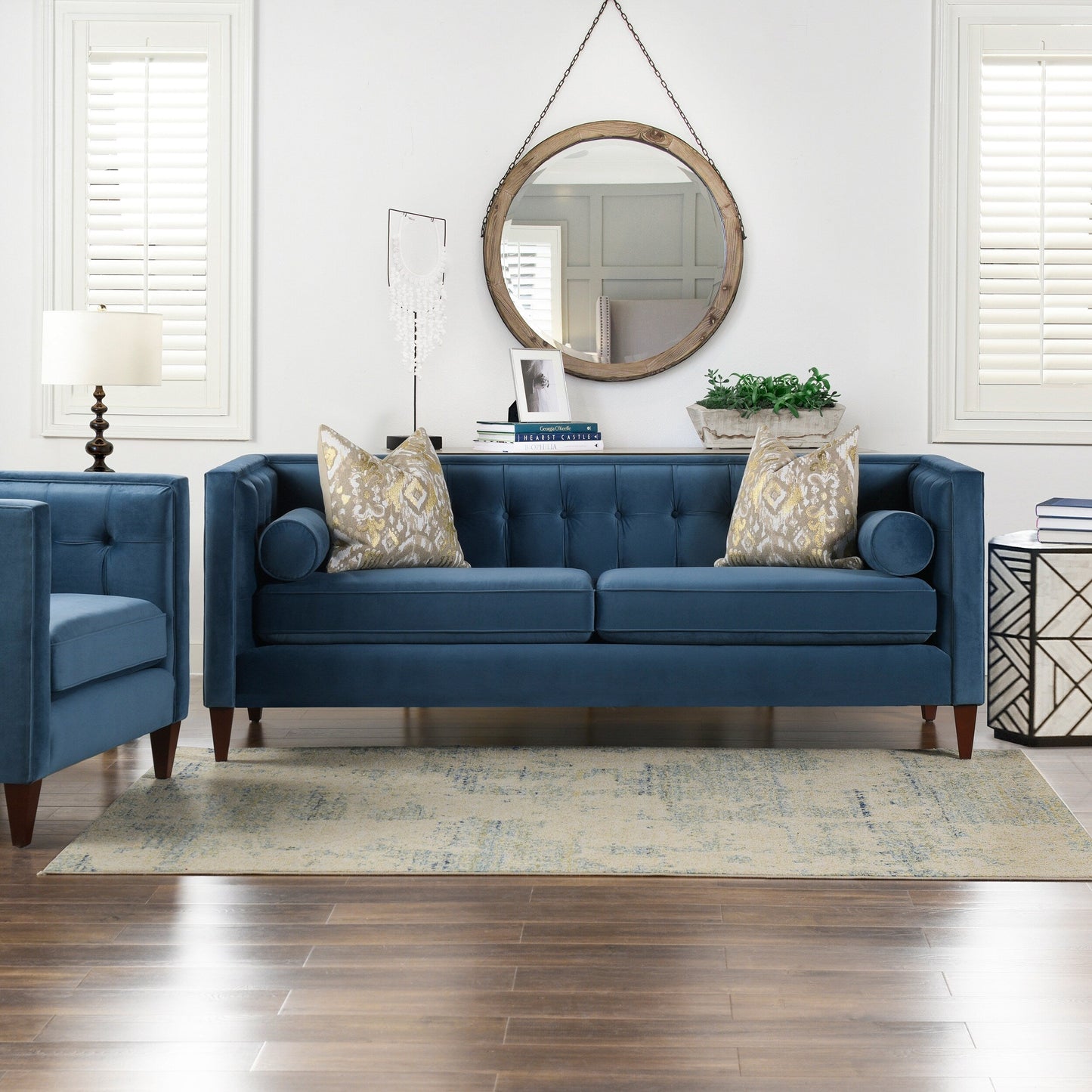 Canapé smoking moderne du milieu du siècle Jack 84 avec coussins traversins