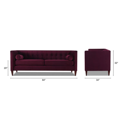 Canapé smoking moderne du milieu du siècle Jack 84 avec coussins traversins