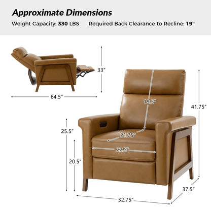 Fauteuil inclinable Jaime Modern Power en cuir véritable avec ports USB par HULALAHOME