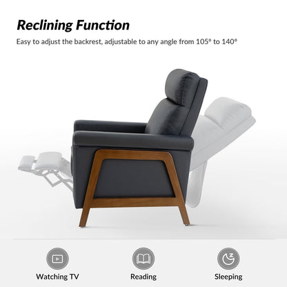 Fauteuil inclinable Jaime Modern Power en cuir véritable avec ports USB par HULALAHOME