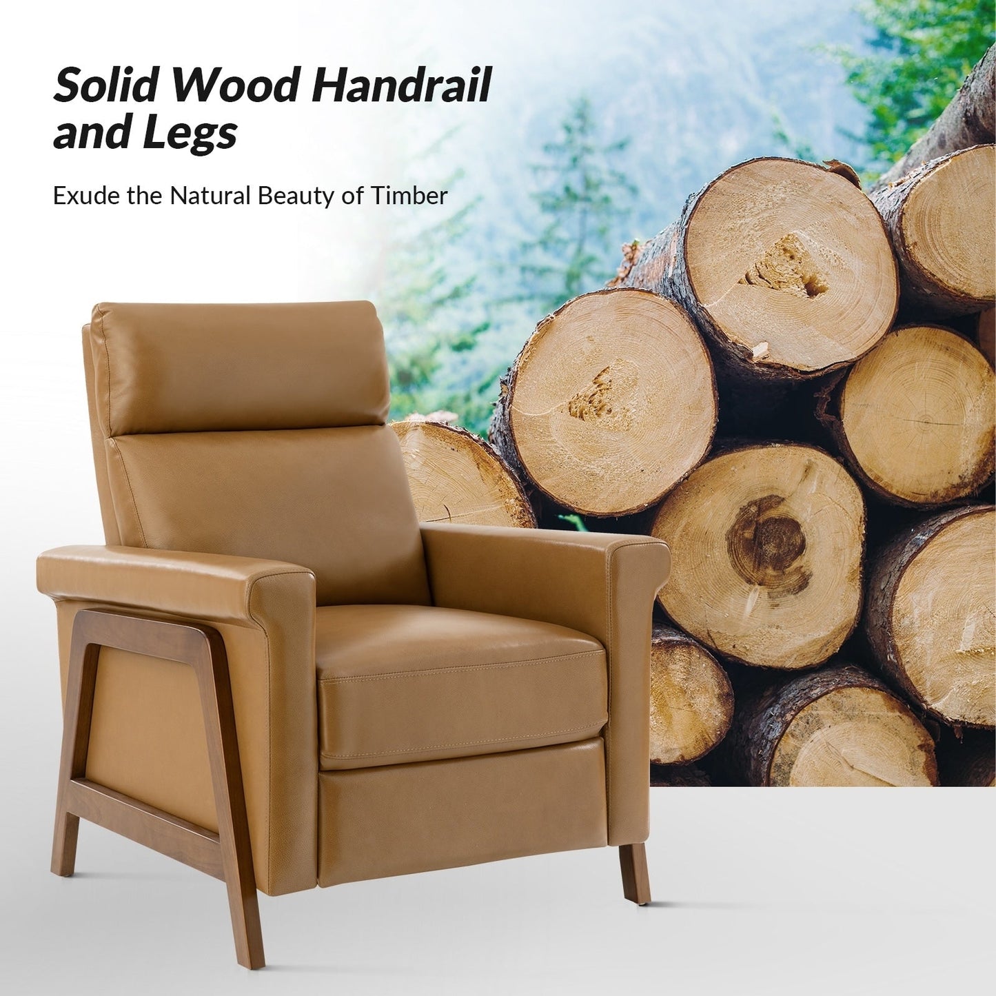 Fauteuil inclinable Jaime Modern Power en cuir véritable avec ports USB par HULALAHOME