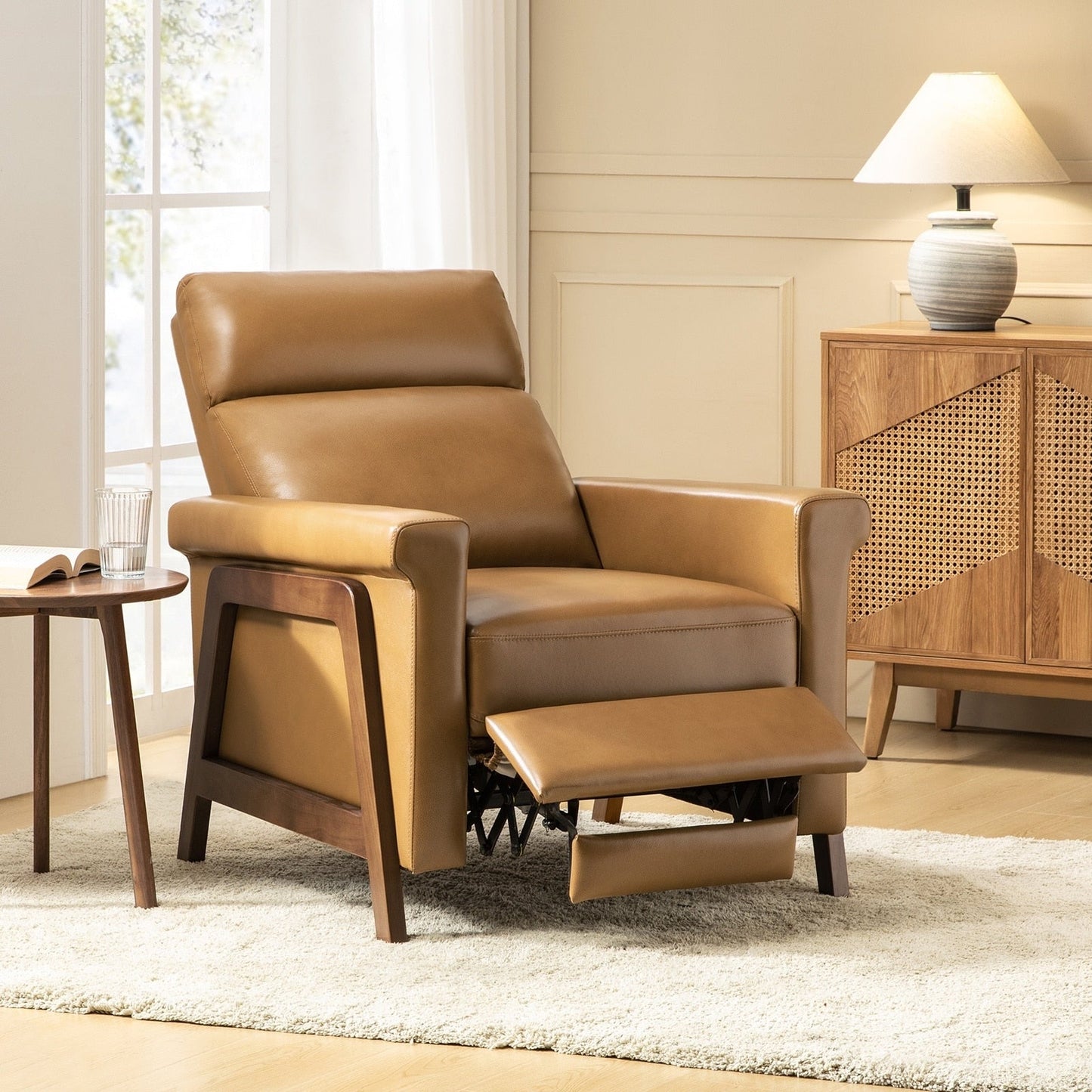 Fauteuil inclinable Jaime Modern Power en cuir véritable avec ports USB par HULALAHOME